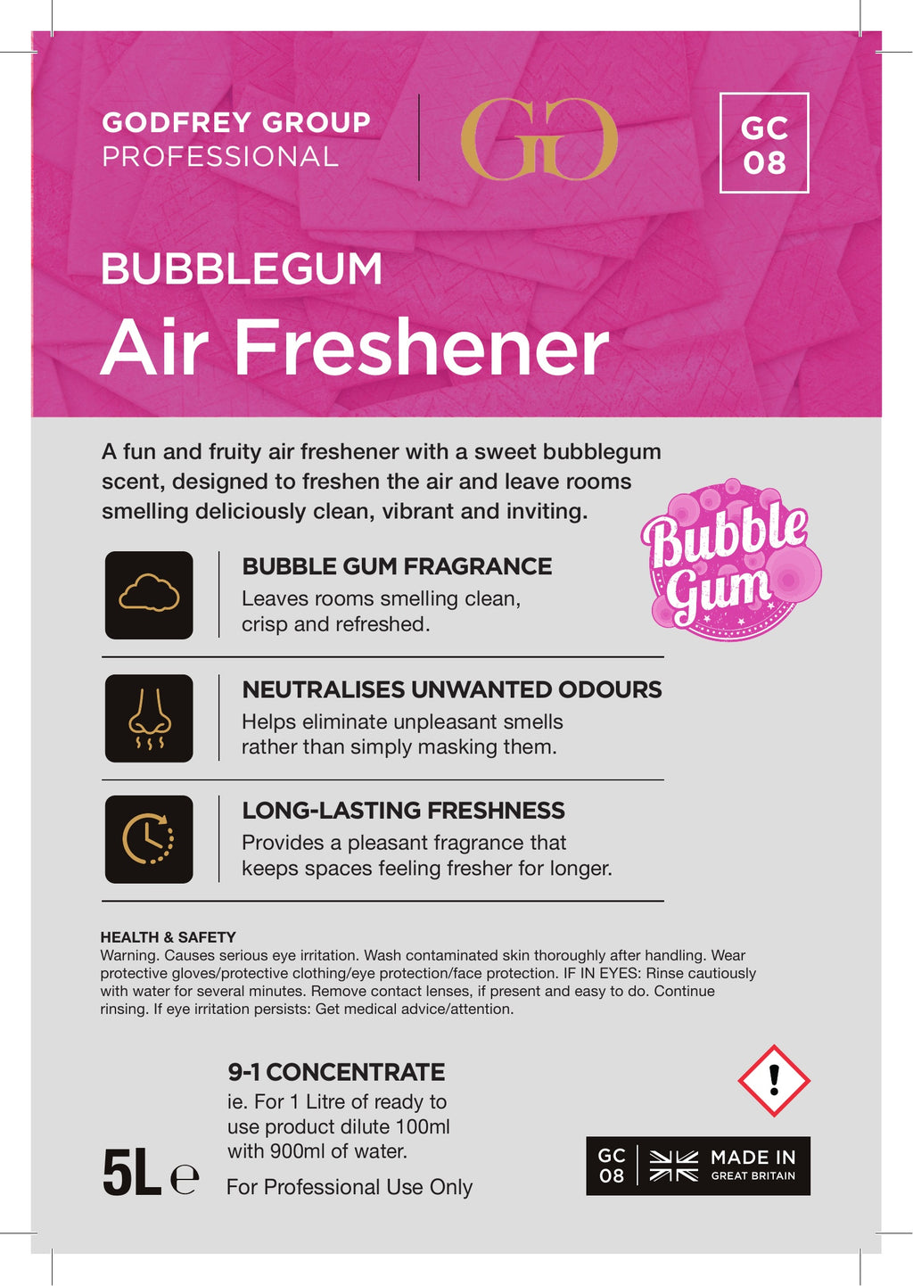 Bubblegum Air Freshener Concentrate 5L
